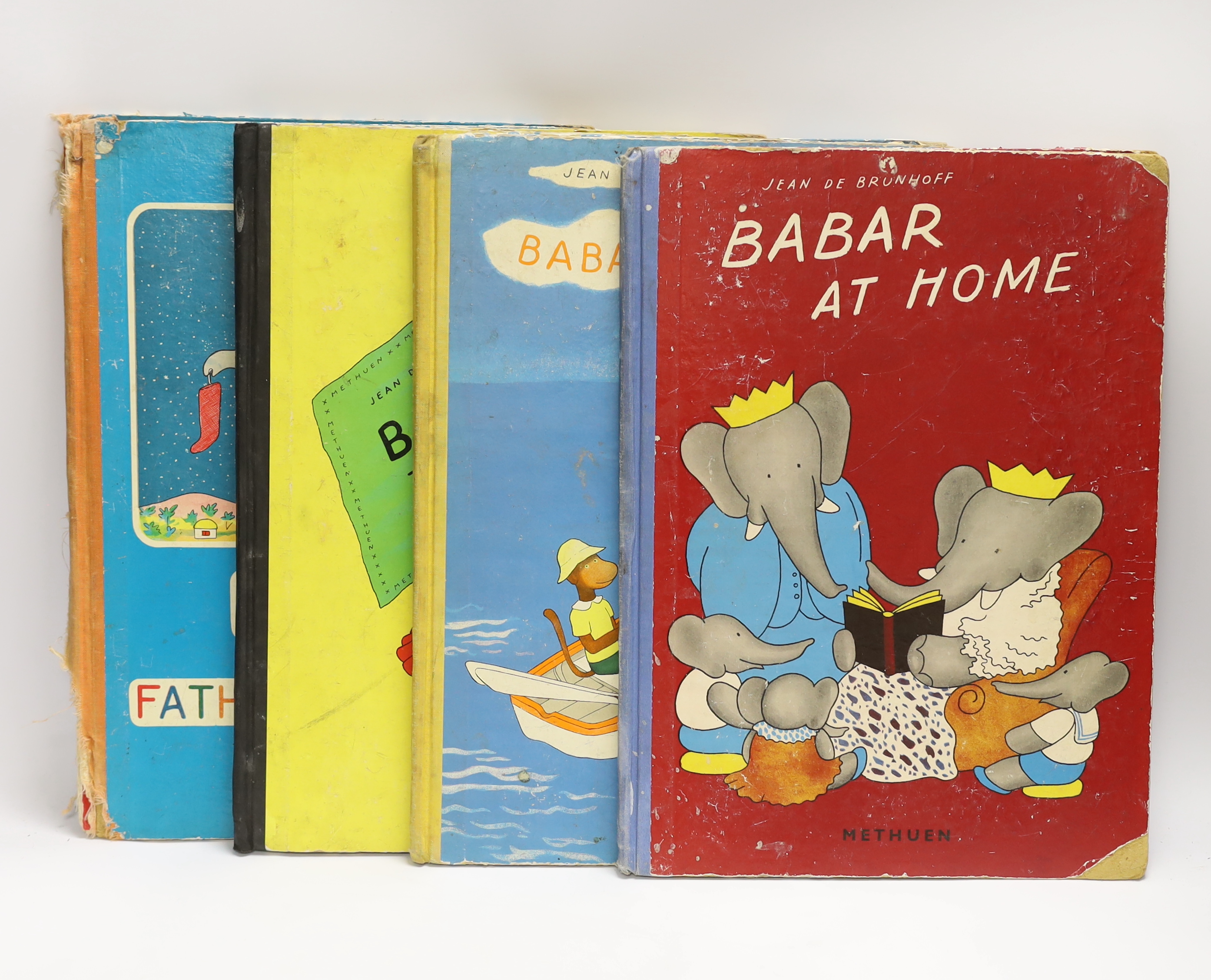 Books: Babar's Friend Zephir, 1937, Babar at Home, 1938, Babar the king, 1936 Babar and Father Christmas, 1940